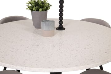 Round Dining Set Venture Home Grå Vit - Møbler - Borde - Spisebordssæt