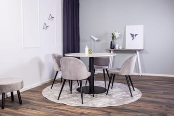 Round Dining Set Venture Home Grå Vit - Møbler - Borde - Spisebordssæt