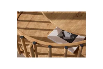 Rubbo Rundt Sofabord 80 cm med Hylder i Træ med Lyst Træ - Beige - Møbler - Borde - Sofabord