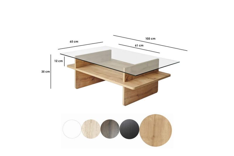 Rubby Sofabord 105 cm - Hvid/Mørkegrøn - Møbler - Borde - Sofabord