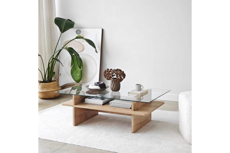 Rubby Sofabord 105 cm - Hvid/Mørkegrøn - Møbler - Borde - Sofabord
