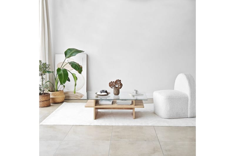 Rubby Sofabord 105 cm - Hvid/Mørkegrøn - Møbler - Borde - Sofabord