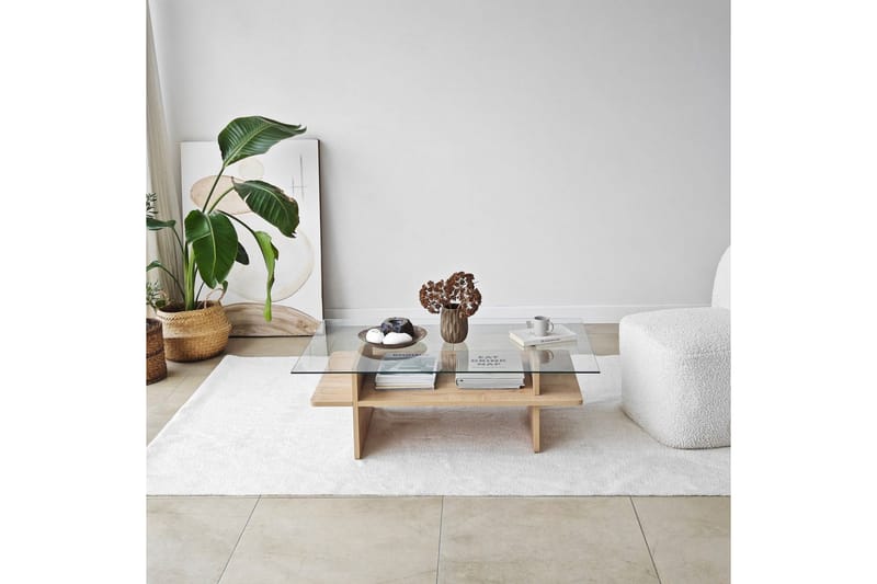 Rubby Sofabord 105 cm - Hvid/Mørkegrøn - Møbler - Borde - Sofabord