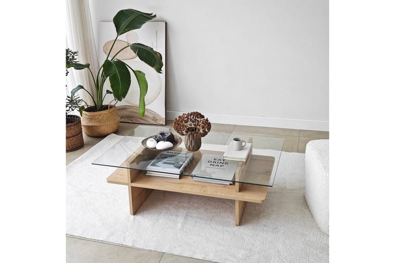 Rubby Sofabord 105 cm - Hvid/Mørkegrøn - Møbler - Borde - Sofabord
