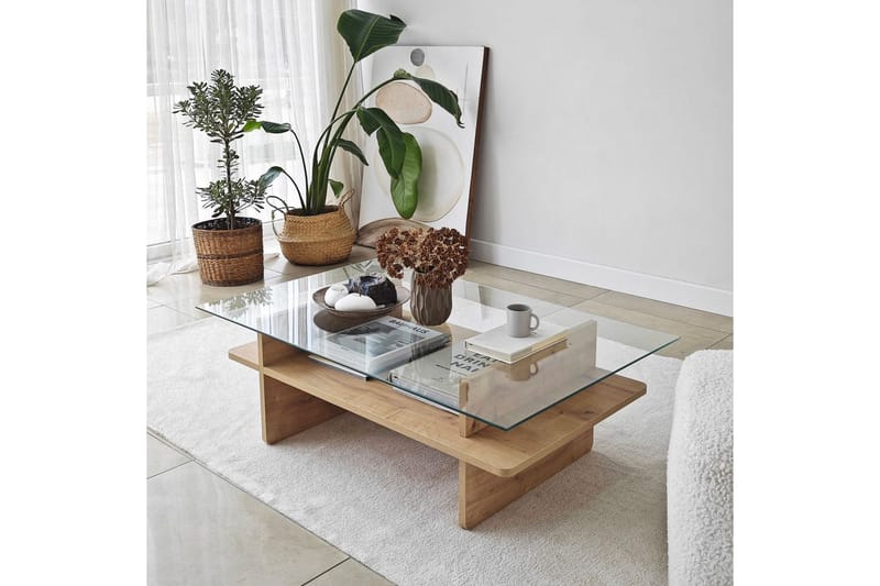 Rubby Sofabord 105 cm - Hvid/Mørkegrøn - Møbler - Borde - Sofabord