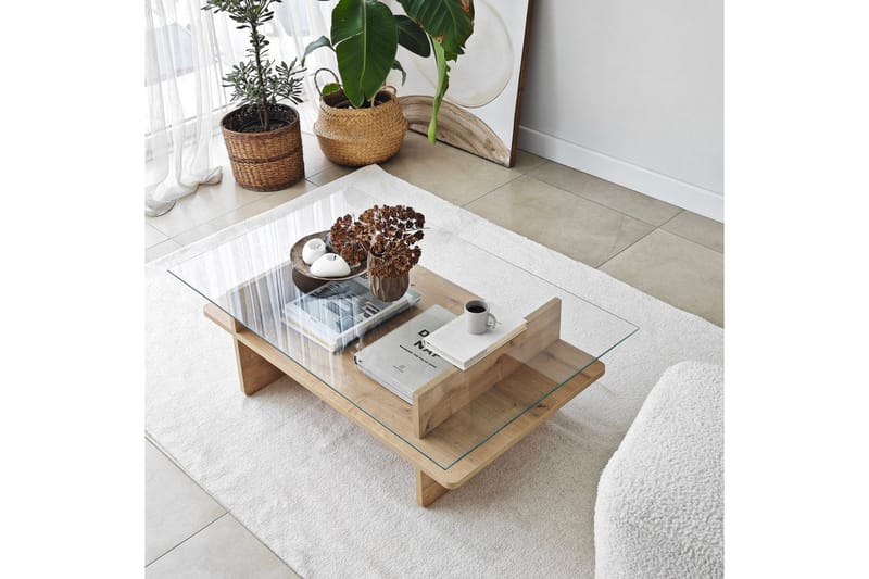 Rubby Sofabord 105 cm - Hvid/Mørkegrøn - Møbler - Borde - Sofabord