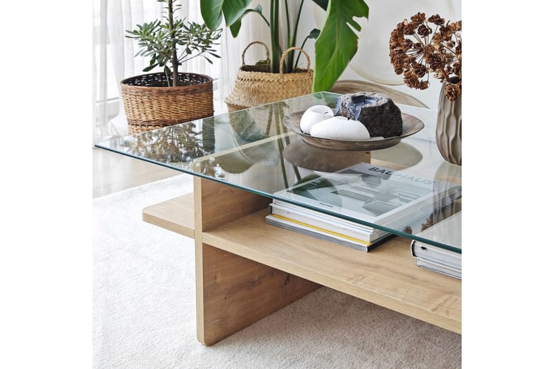 Rubby Sofabord 105 cm - Hvid/Mørkegrøn - Møbler - Borde - Sofabord