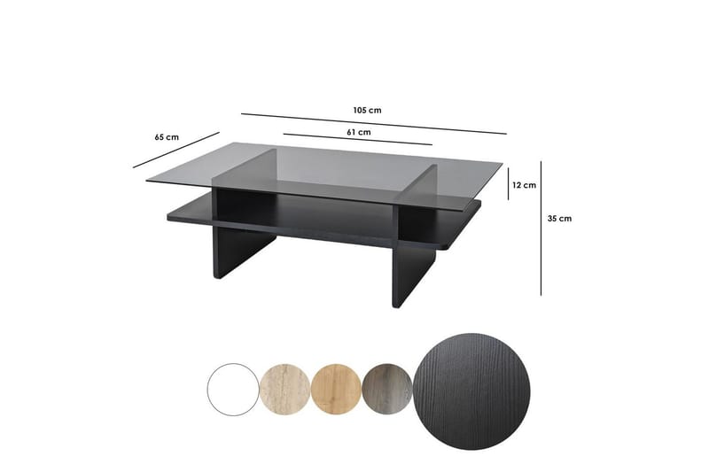 Rubby Sofabord 105 cm - Kulgrå/Sort - Møbler - Borde - Sofabord