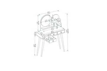 Ruges Sminkebord 74 cm - Antracit - Møbler - Borde - Sminkebord & konsolbord