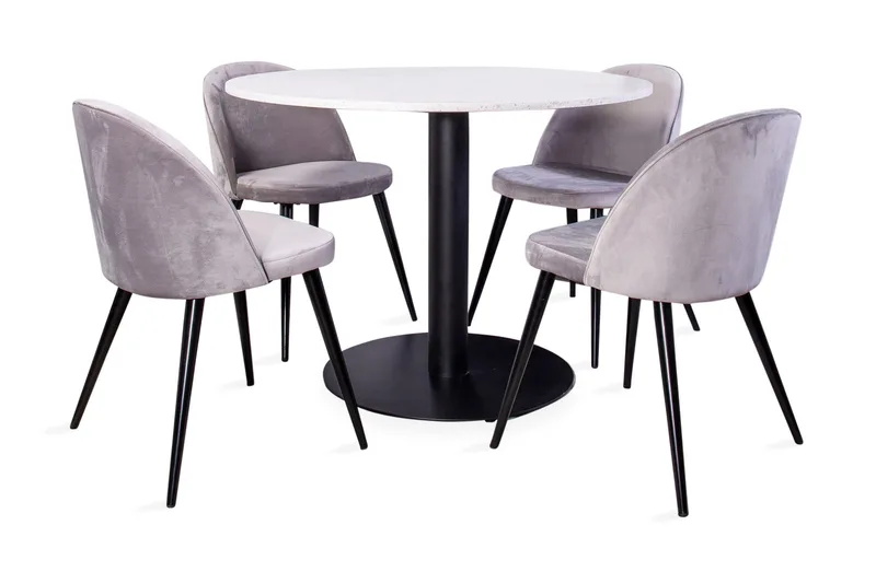 Runa Spisebord med Valerie velourstol 4 stk