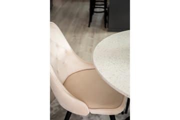Runa Spisebordssæt inkl. 4 Valerie Luksus Velourstole - Sort/Beige - Møbler - Borde - Spisebordssæt