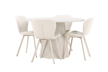 Rund matgrupp Venture Home Beige Beige 4st - Møbler - Borde - Spisebordssæt