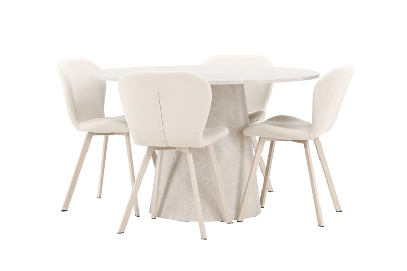 Rund matgrupp Venture Home Beige Beige 4st - Møbler - Borde - Spisebordssæt