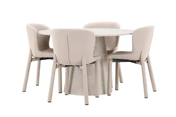 Rund matgrupp Venture Home Beige Beige 4st - Møbler - Borde - Spisebordssæt