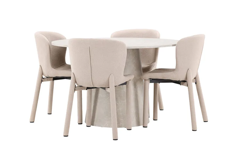 Rund matgrupp Venture Home Beige Beige 4st - Møbler - Borde - Spisebordssæt