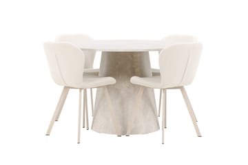 Rund matgrupp Venture Home Beige Beige 4st - Møbler - Borde - Spisebordssæt