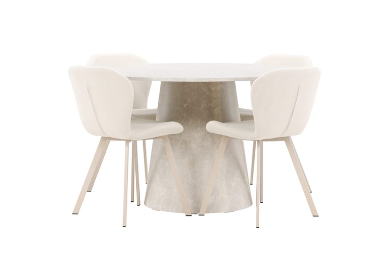 Rund matgrupp Venture Home Beige Beige 4st - Møbler - Borde - Spisebordssæt