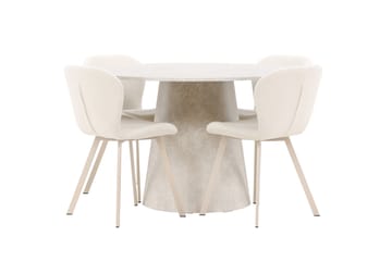 Rund matgrupp Venture Home Beige Beige 4st - Møbler - Borde - Spisebordssæt