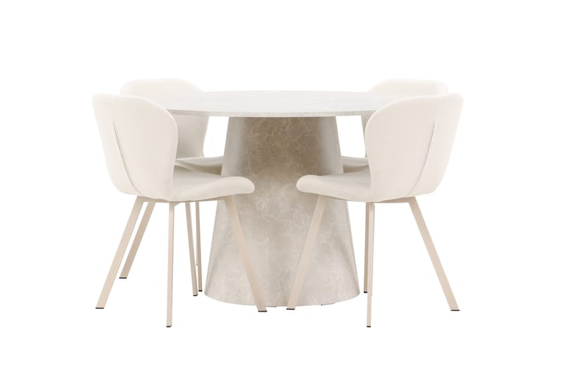 Rund matgrupp Venture Home Beige Beige 4st - Møbler - Borde - Spisebordssæt