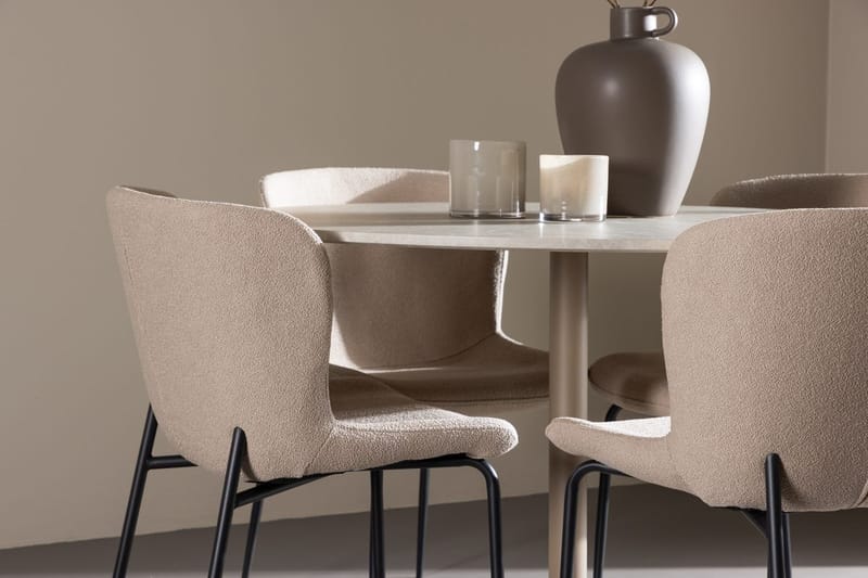 Rund matgrupp Venture Home Beige Beige 4st - Møbler - Borde - Spisebordssæt