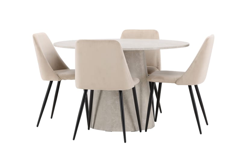 Rund matgrupp Venture Home Beige Beige 4st - Møbler - Borde - Spisebordssæt