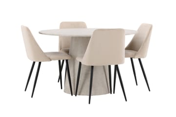 Rund matgrupp Venture Home Beige Beige 4st - Møbler - Borde - Spisebordssæt