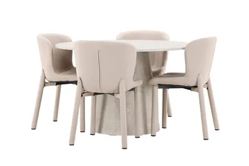 Rund matgrupp Venture Home Beige Beige 4st - Møbler - Borde - Spisebordssæt