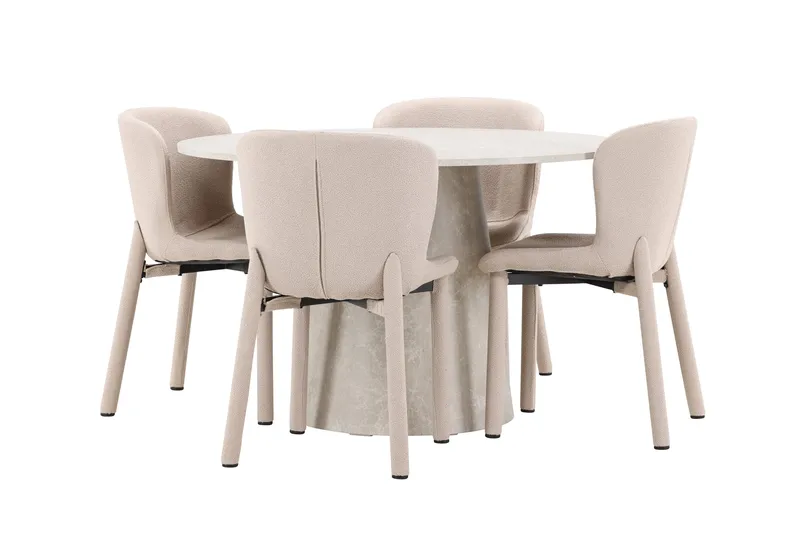 Rund matgrupp Venture Home Beige Beige 4st - Møbler - Borde - Spisebordssæt