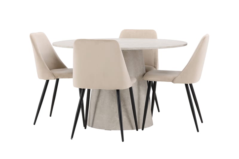 Rund matgrupp Venture Home Beige Beige 4st - Møbler - Borde - Spisebordssæt