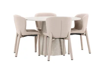 Rund matgrupp Venture Home Beige Beige 4st - Møbler - Borde - Spisebordssæt