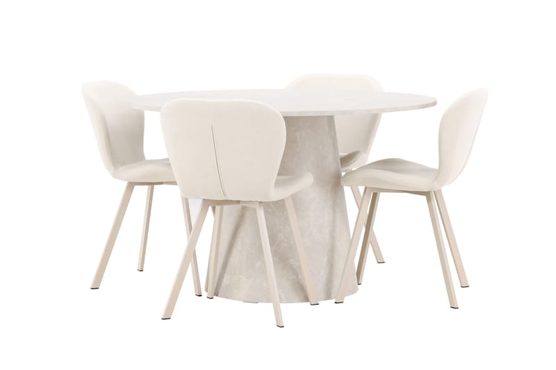Rund matgrupp Venture Home Beige Beige 4st - Møbler - Borde - Spisebordssæt