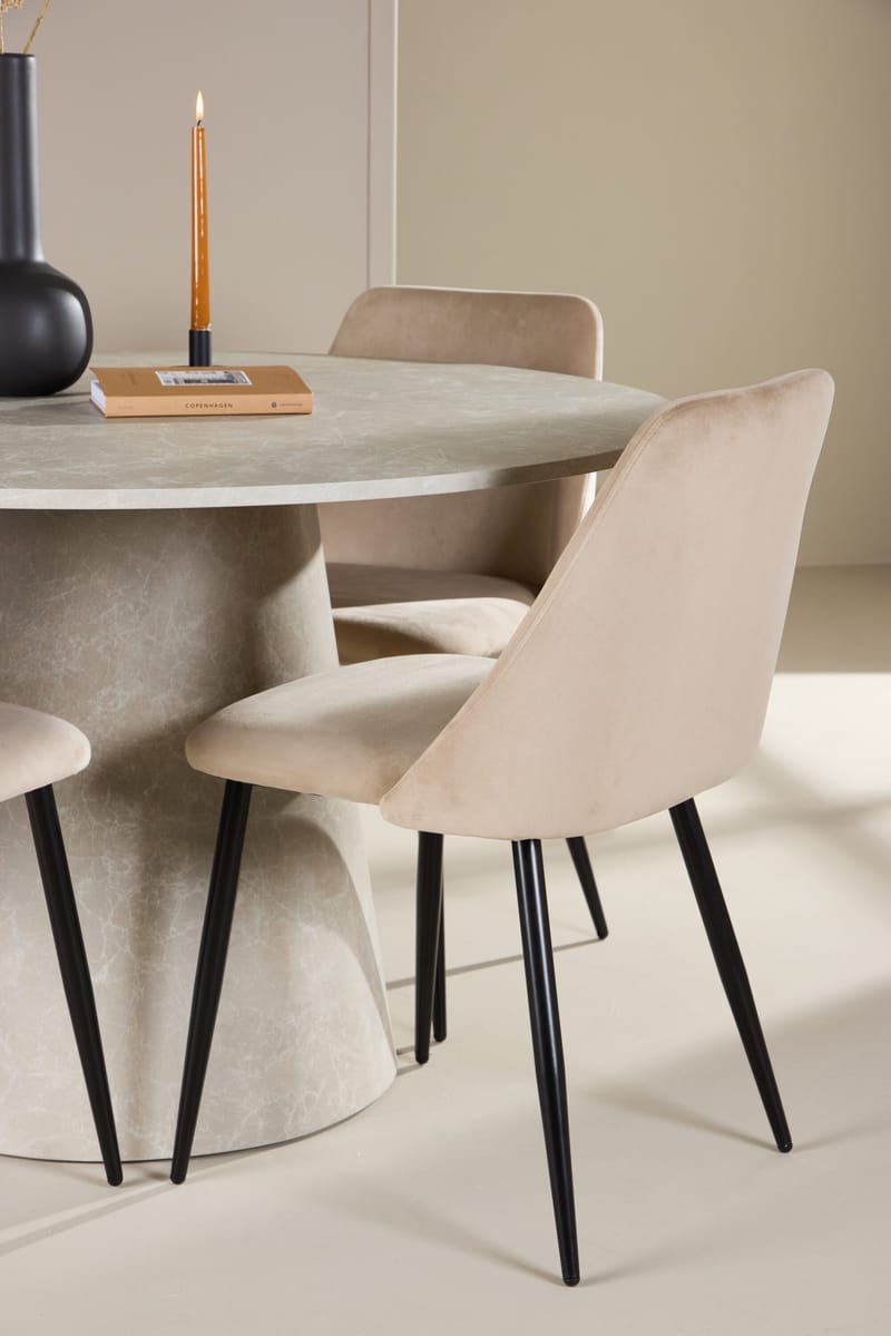 Rund matgrupp Venture Home Beige Beige 4st - Møbler - Borde - Spisebordssæt