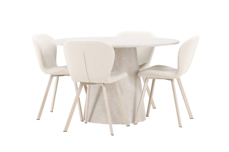 Rund matgrupp Venture Home Beige Beige 4st - Møbler - Borde - Spisebordssæt