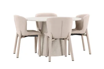 Rund matgrupp Venture Home Beige Beige 4st - Møbler - Borde - Spisebordssæt