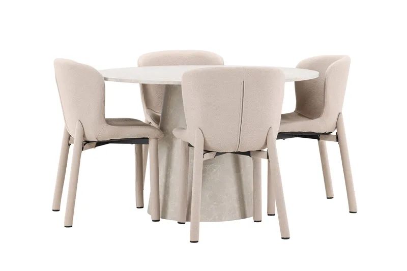 Rund matgrupp Venture Home Beige Beige 4st - Møbler - Borde - Spisebordssæt