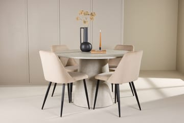 Rund matgrupp Venture Home Beige Beige 4st - Møbler - Borde - Spisebordssæt