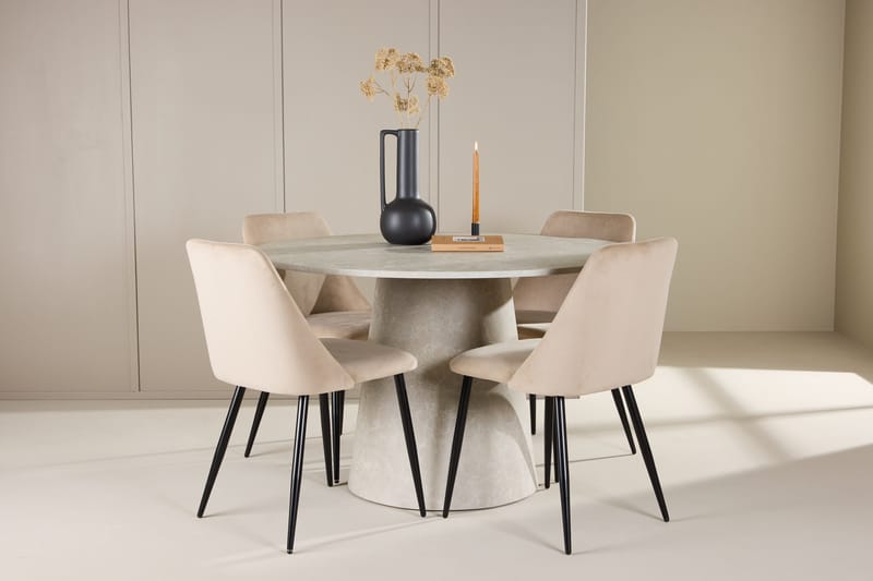 Rund matgrupp Venture Home Beige Beige 4st - Møbler - Borde - Spisebordssæt