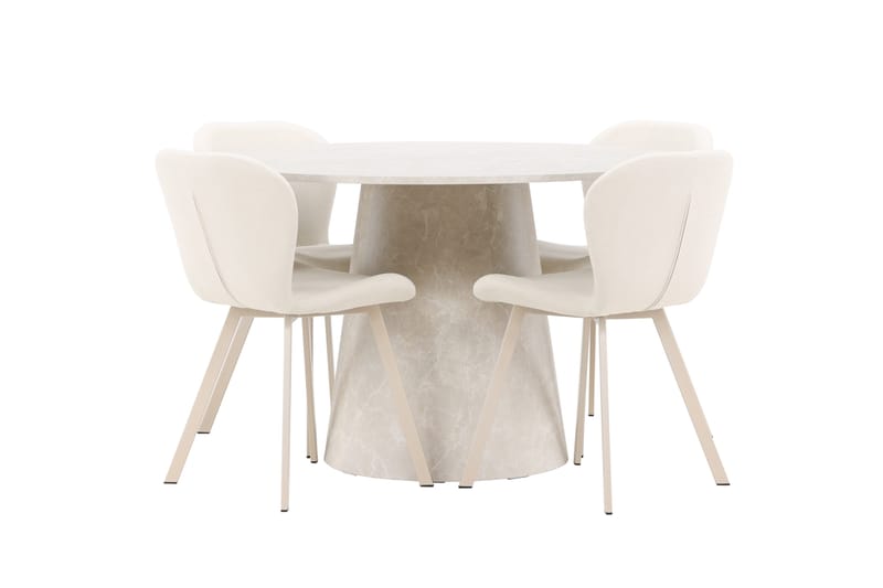 Rund matgrupp Venture Home Beige Beige 4st - Møbler - Borde - Spisebordssæt