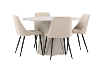 Rund matgrupp Venture Home Beige Beige 4st - Møbler - Borde - Spisebordssæt
