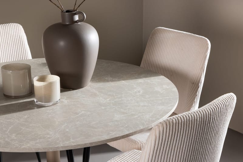 Rund matgrupp Venture Home Beige Beige 4st - Møbler - Borde - Spisebordssæt