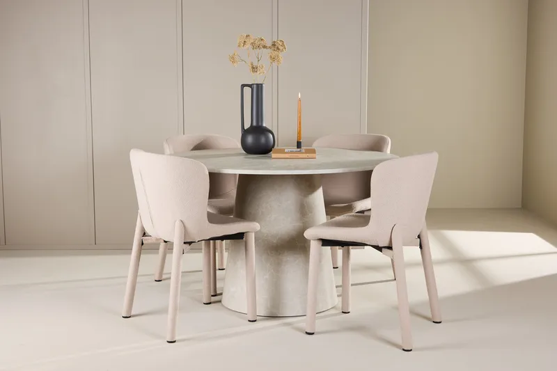 Rund matgrupp Venture Home Beige Beige 4st - Møbler - Borde - Spisebordssæt