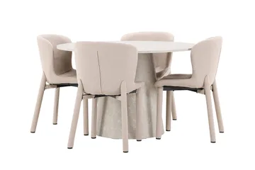 Rund matgrupp Venture Home Beige Beige 4st - Møbler - Borde - Spisebordssæt