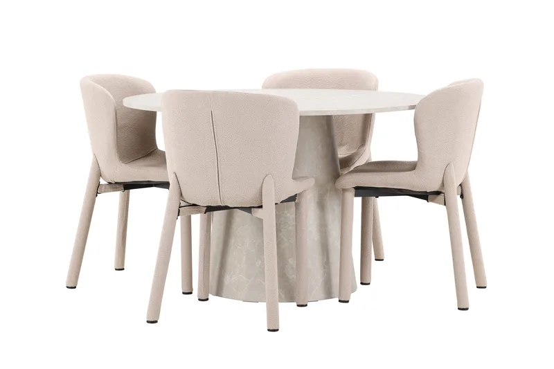 Rund matgrupp Venture Home Beige Beige 4st - Møbler - Borde - Spisebordssæt