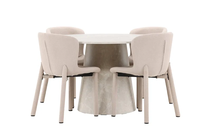 Rund matgrupp Venture Home Beige Beige 4st - Møbler - Borde - Spisebordssæt
