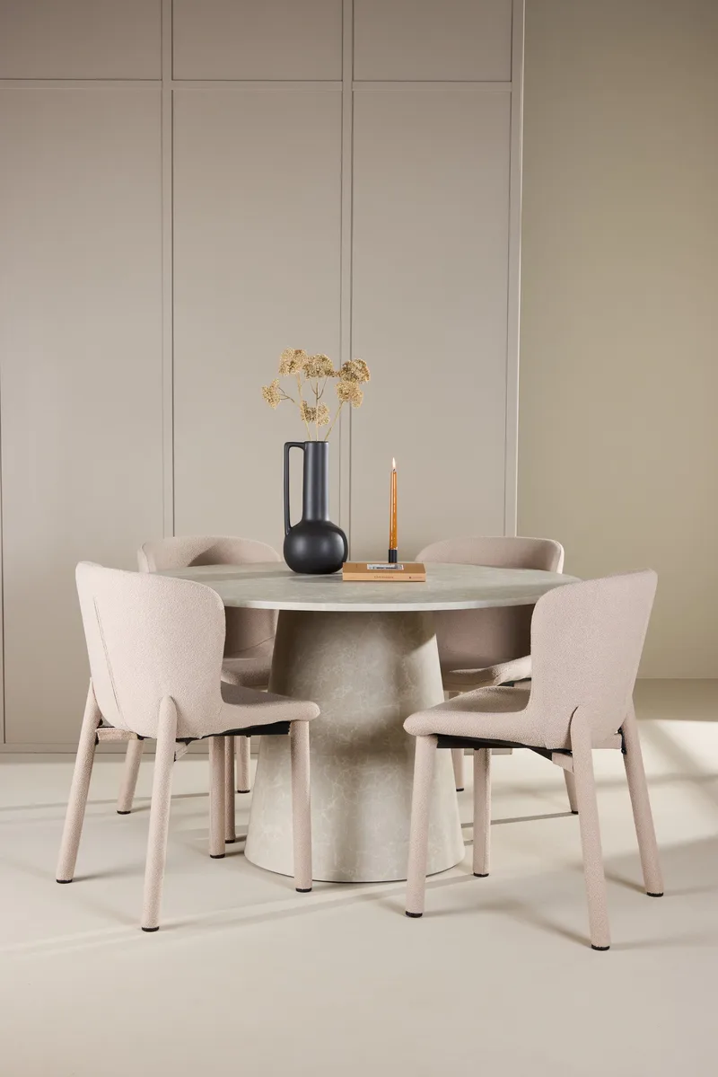 Rund matgrupp Venture Home Beige Beige 4st - Møbler - Borde - Spisebordssæt