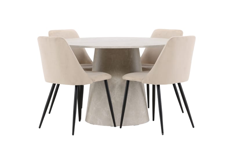 Rund matgrupp Venture Home Beige Beige 4st - Møbler - Borde - Spisebordssæt