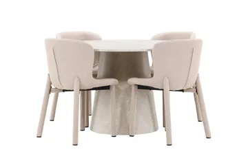 Rund matgrupp Venture Home Beige Beige 4st - Møbler - Borde - Spisebordssæt