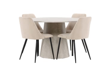 Rund matgrupp Venture Home Beige Beige 4st - Møbler - Borde - Spisebordssæt
