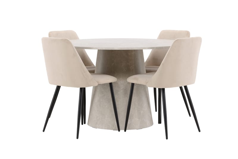 Rund matgrupp Venture Home Beige Beige 4st - Møbler - Borde - Spisebordssæt