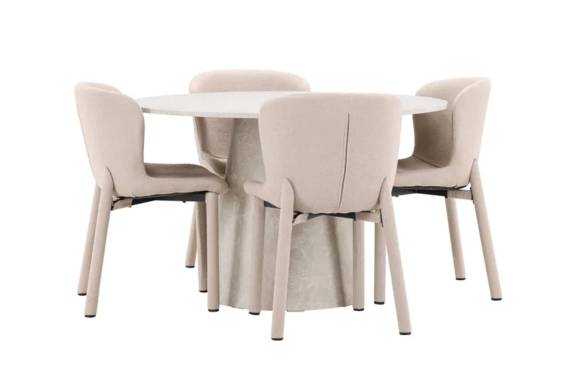 Rund matgrupp Venture Home Beige Beige 4st - Møbler - Borde - Spisebordssæt